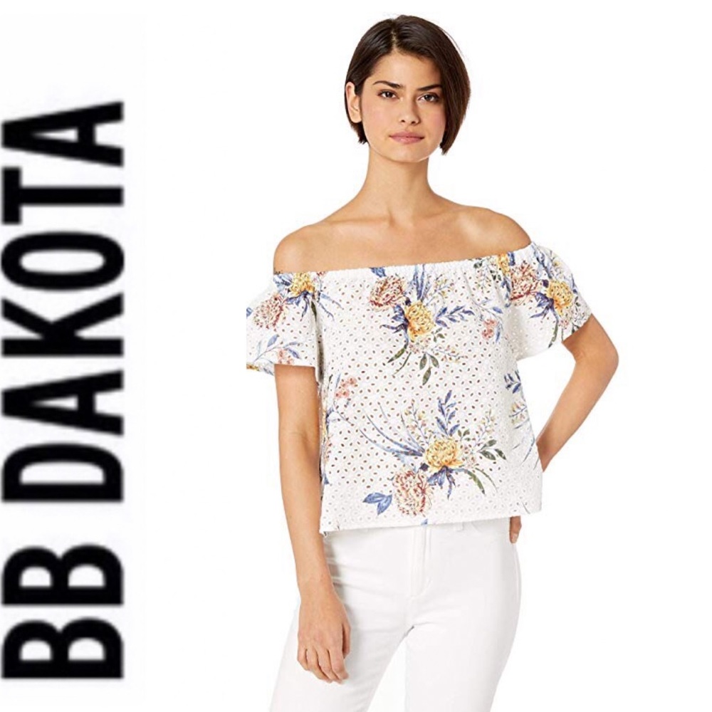 BB Dakota Off the Shoulder Eyelet Top